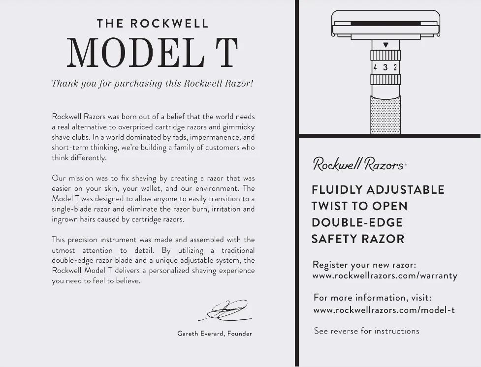 Rockwell T2 Dial Adjustable Chrome Series Safety Razor - Image 11