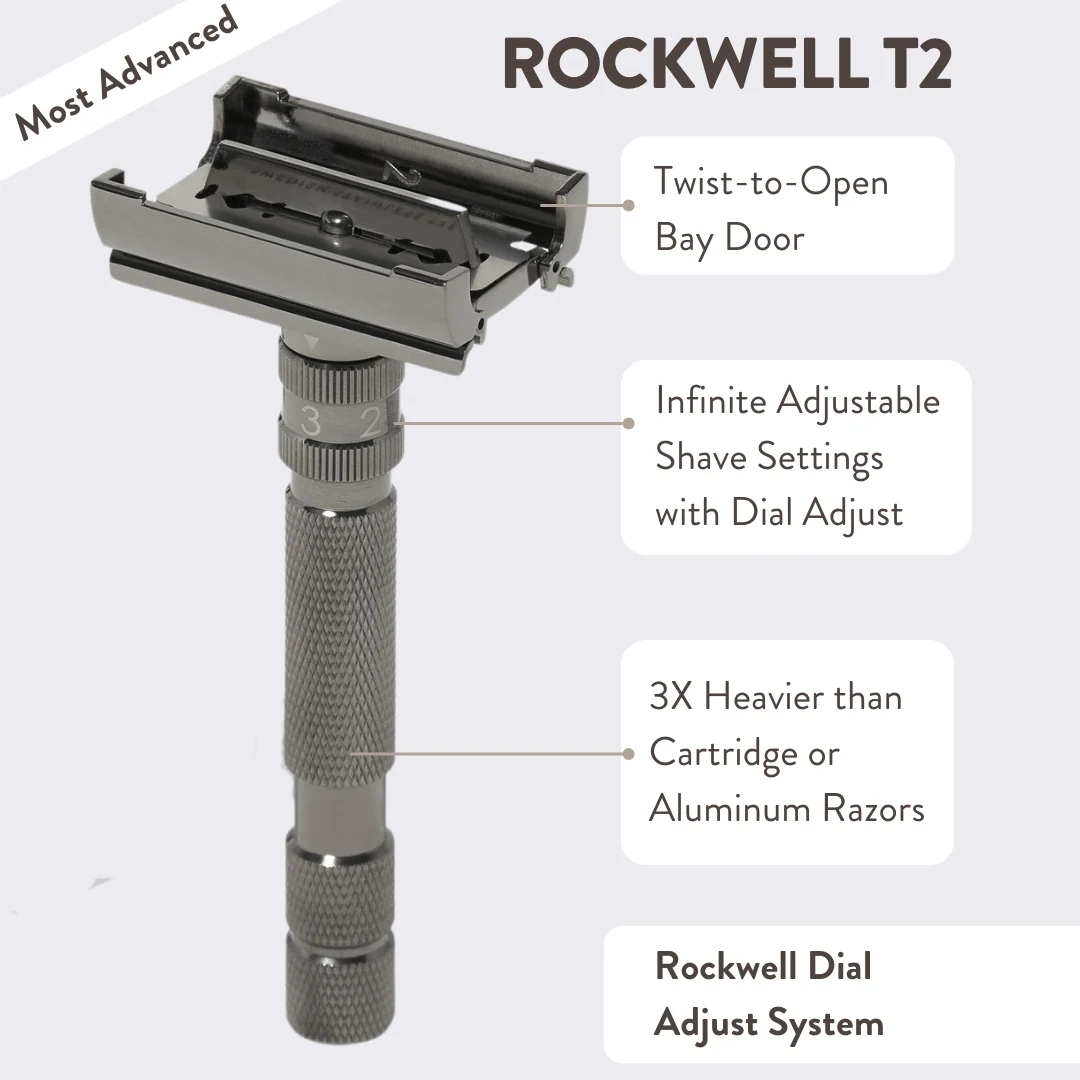 Rockwell T2 Dial Adjustable Chrome Series Safety Razor - Image 5